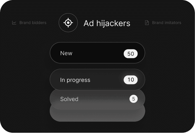 Dashboard insights showing brand bidders